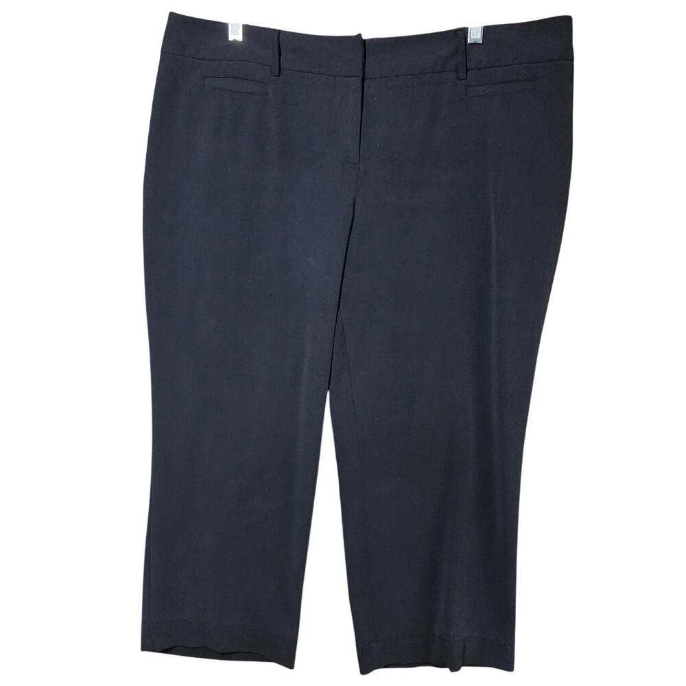 Black Flat Front Crop Dress Pants Size 14